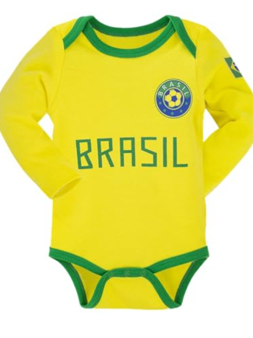 Infant Soccer Onesie Long Sleeve Cotton Bodysuit